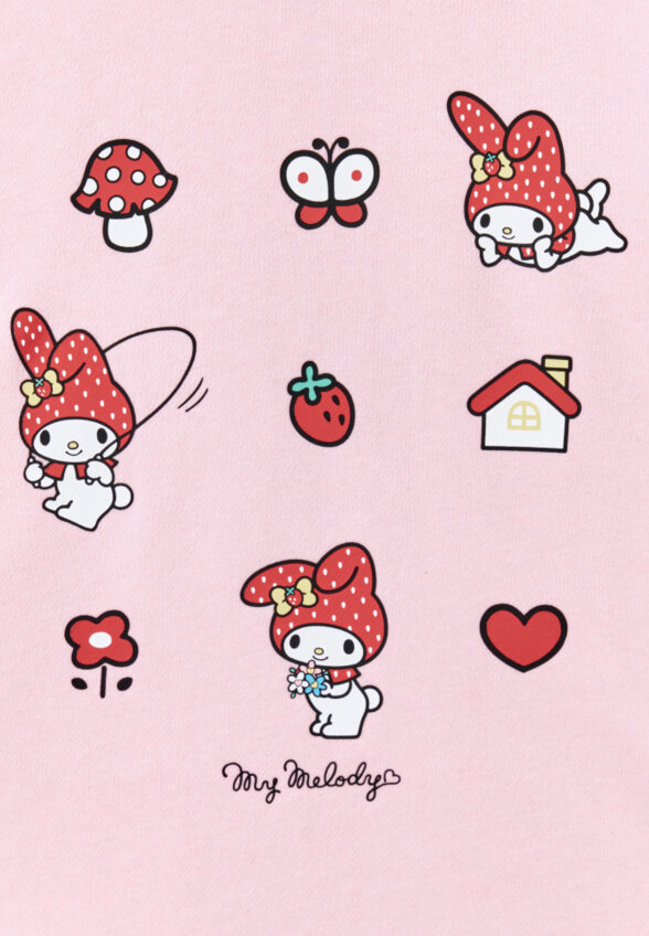 Свитшот оверсайз с принтом Hello Kitty My Melody для девочек