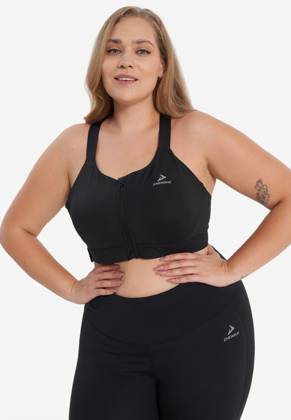 Топ бра спортивный Demix, Plus Size, Черный