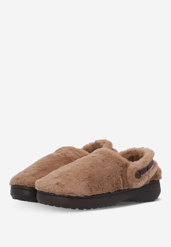 Сабо утепленные женские Crocs Classic, Бежевый