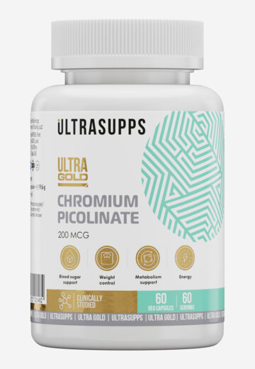 Пиколинат хрома Ultrasupps Ultra Gold, 60 шт, Белый