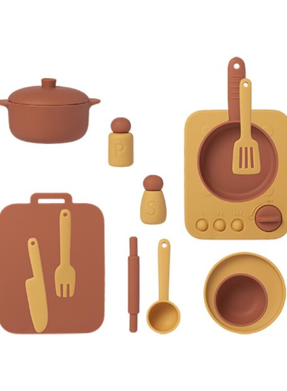 Набор игрушечной посуды LUKNO, коричневый