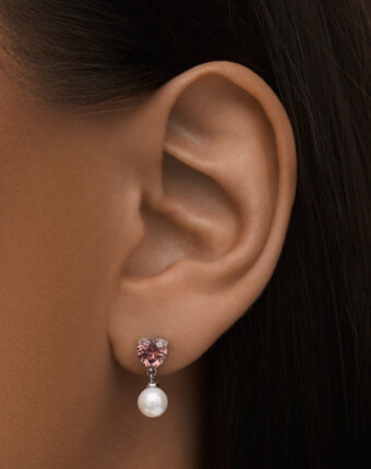 Серьги-пусеты ГАЛАТЕЯ из серебра с жемчугом MIE женщинам