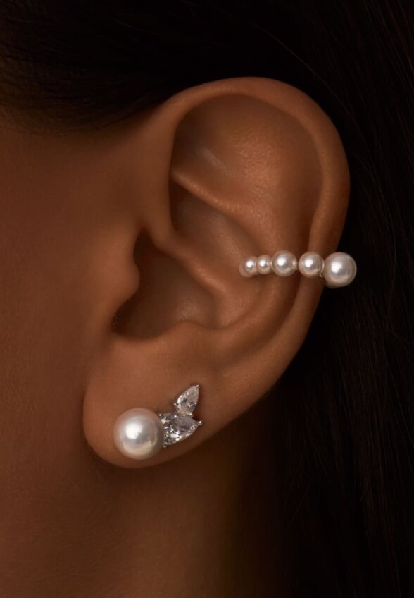 Серебряный кафф СИЦИЛИЯ с жемчугом MIE