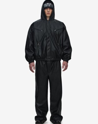Куртка Куртка кожаная утепленная Crumpled Faux-Leather Black FABLE мужчинам