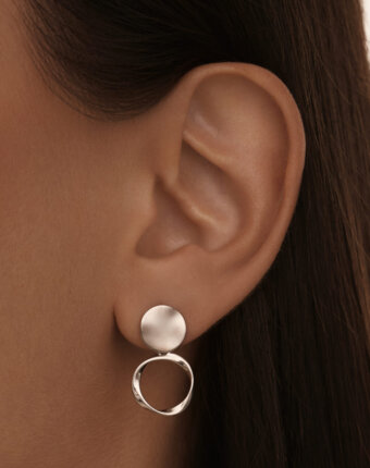 Акцентные пусеты с круглой подвеской MIESTILO MIE женщинам