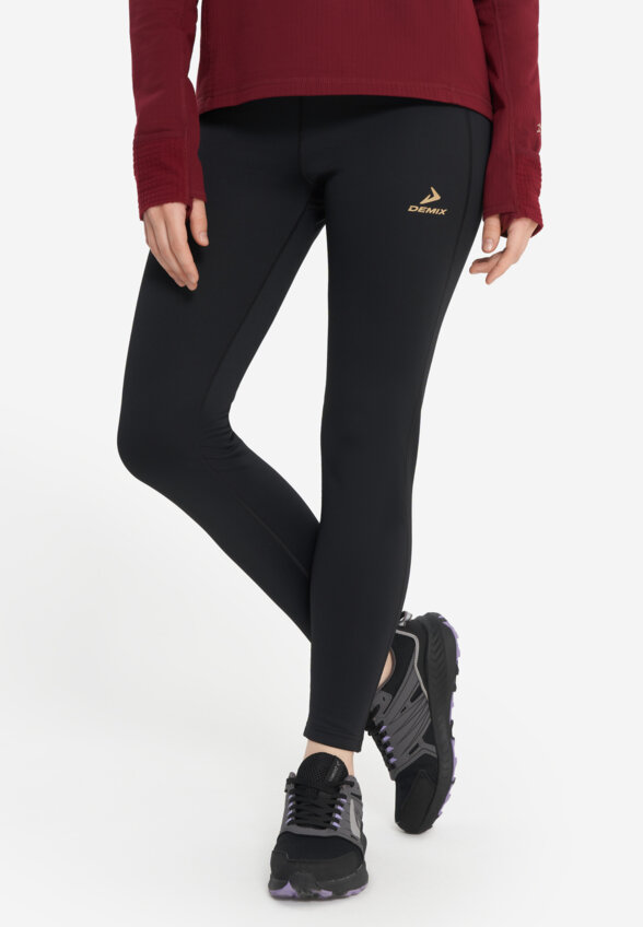 Легинсы женские Demix LongRun Trail Brushed, Черный