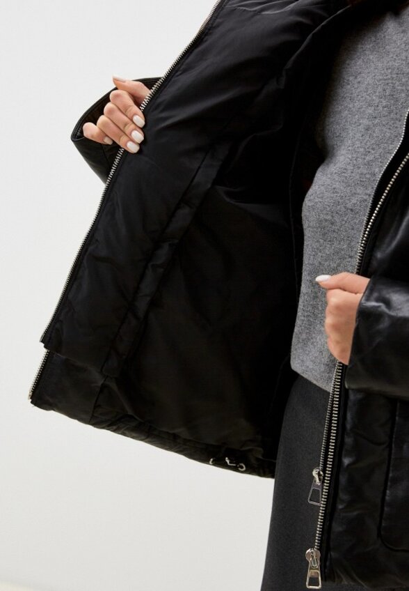 Куртка кожаная утепленная Снежная Королева