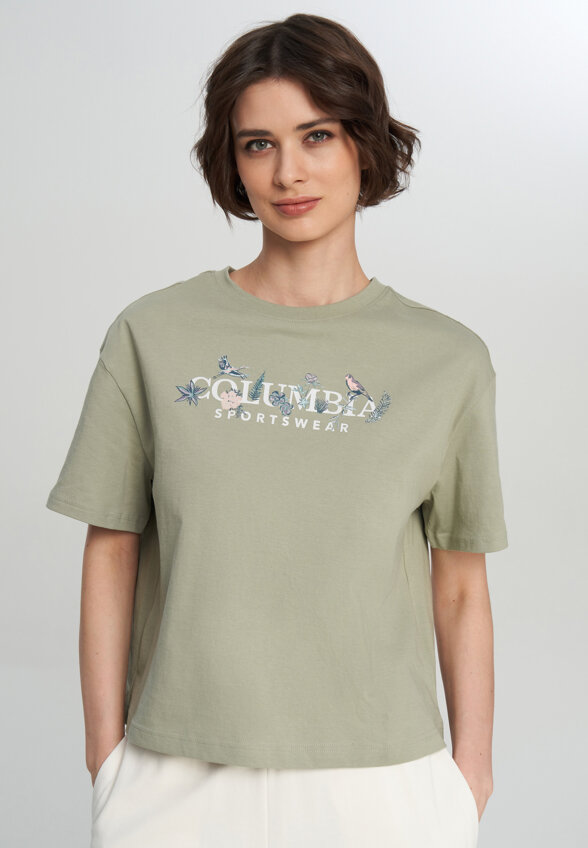 Футболка женская Columbia Rolling Bend Graphic Relaxed Crop SS, Зеленый