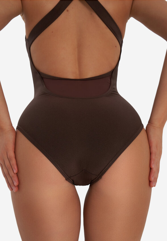 Купальник слитный женский Joss, Коричневый