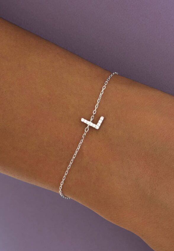Серебряный браслет с буквой L MIESTILO MIE