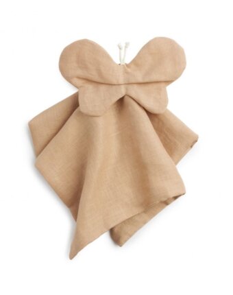 Игрушка-комфортер из льна Nobodinoz "Lin Francais Butterfly Sand", песочный, 32 х 32 см детям