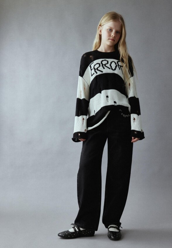 Джинсы Straight fit с пирсингом для девочек