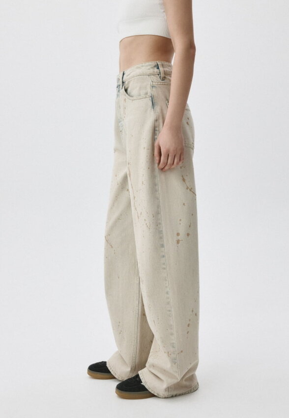 Джинсы WIDE LEG с декоративными брызгами