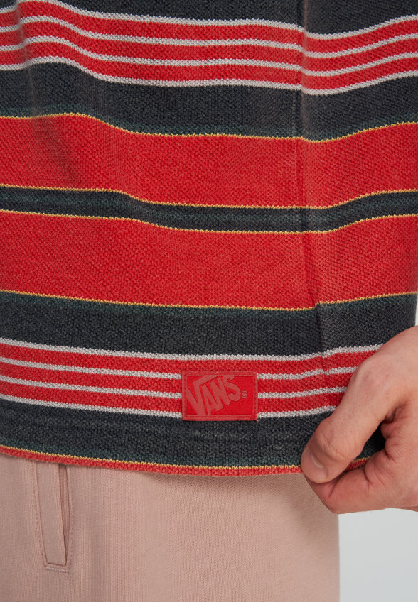 Футболка мужская Vans LX Pique Stripe SS, Красный
