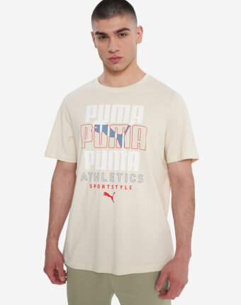 Футболка мужская PUMA Graphic, Бежевый женщинам