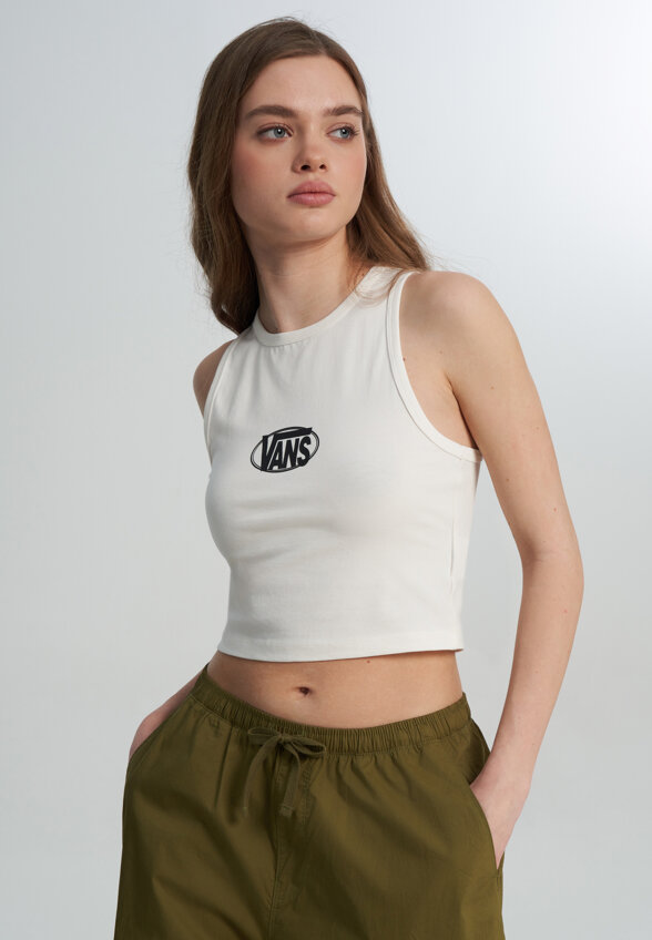 Майка женская Vans Oval Logo Tank, Бежевый