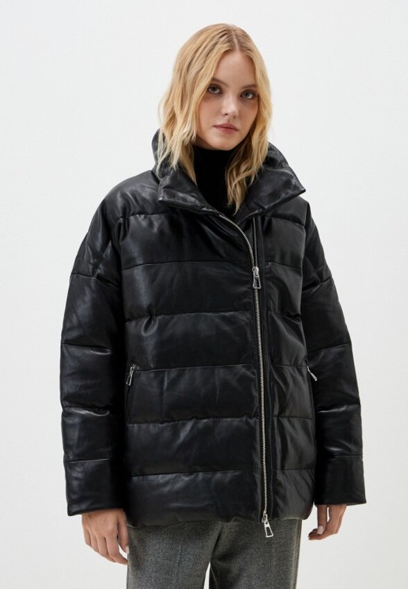 Куртка кожаная утепленная Снежная Королева