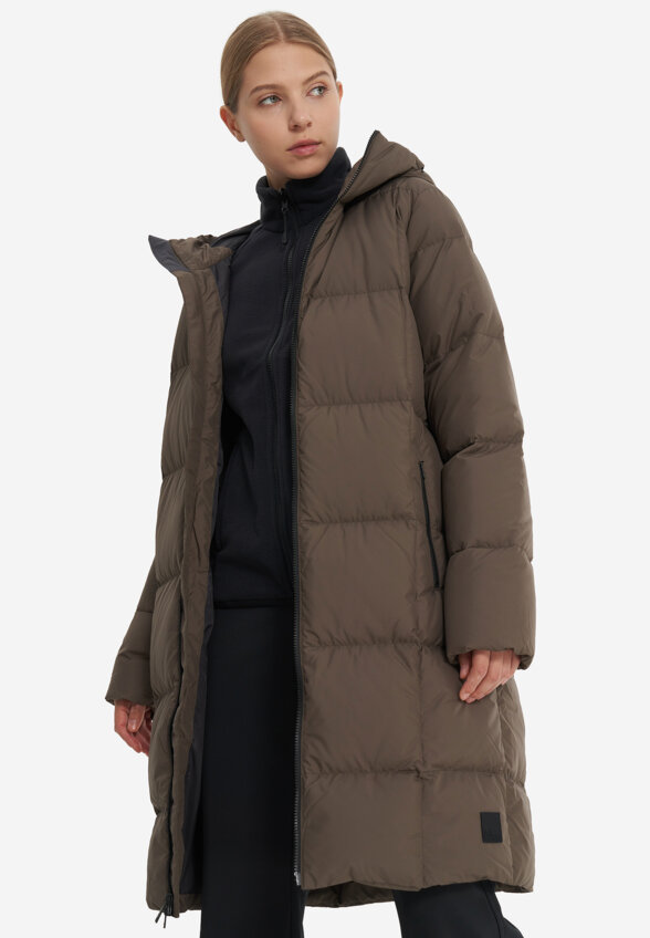 Пальто пуховое женское Jack Wolfskin Frozen Lake, Коричневый