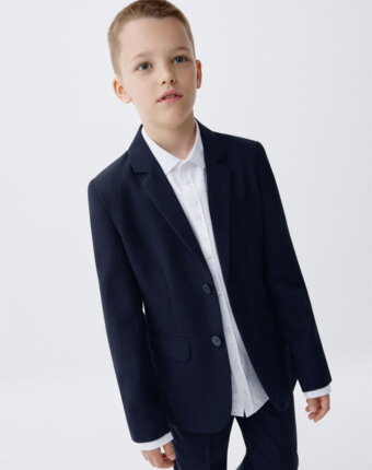Школьный пиджак Slim fit из фактурной ткани для мальчиков детям