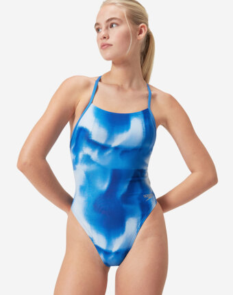 Купальник слитный женский Speedo Alov Digi, Голубой женщинам