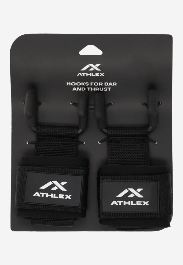 Крюки для турника и тяги Athlex, Черный