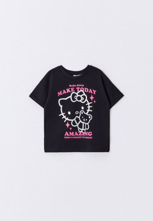 Футболка оверсайз с принтом Hello Kitty для девочек