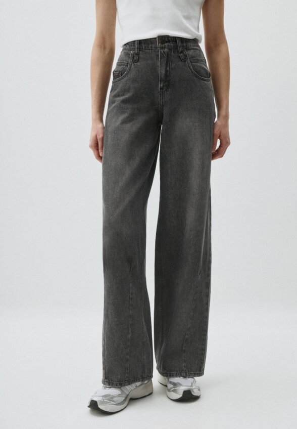 Джинсы Wide Leg с рельефными швами