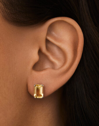 Серебряные серьги ЭЙФОРИЯ с цитрином Эмеральд MIE женщинам