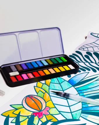 Набор акварельных красок OMY "Pastel", 24 цвета женщинам