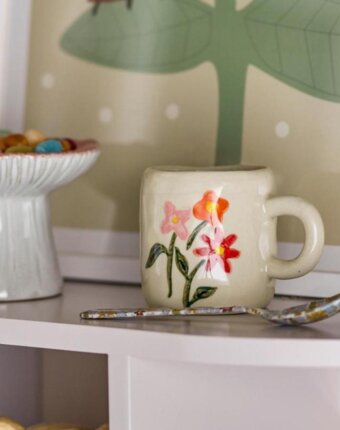Кружка керамическая Блумингвиль МИНИ (Bloomingville MINI) "Милли", белая, 110 мл женщинам
