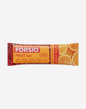 Фруктовый батончик Forsio абрикосовый с апельсином и брусникой, 30 г, Оранжевый женщинам