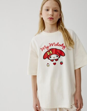 Футболка оверсайз с принтом Hello Kitty My Melody для девочек детям