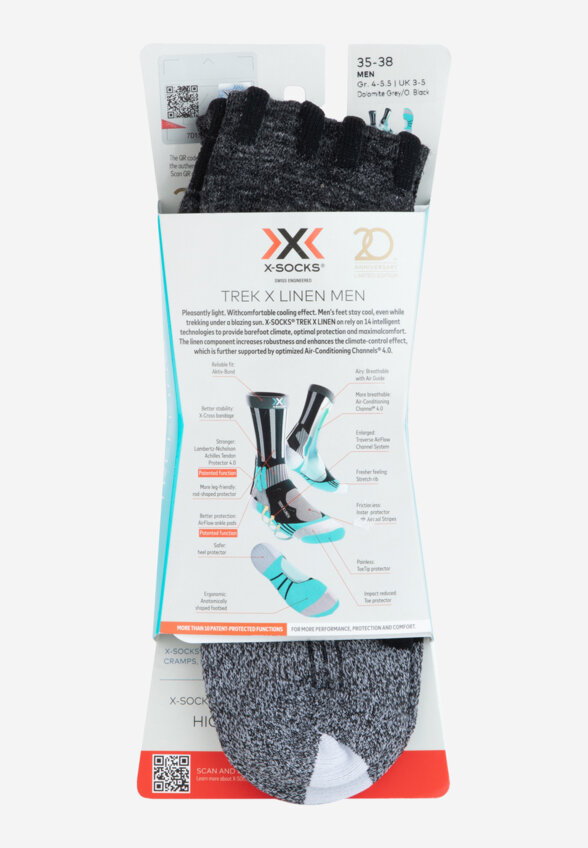 Носки компрессионные X-Socks Trek X Linen, 1 пара, Серый