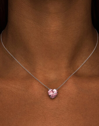 Серебряное колье ЛЮБОВЬ с подвеской-сердцем MIE женщинам