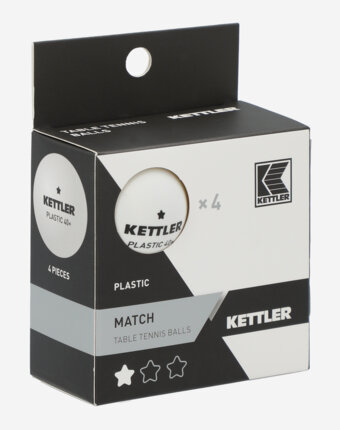 Набор мячей для настольного тенниса KETTLER 1*, 4 шт., Белый женщинам