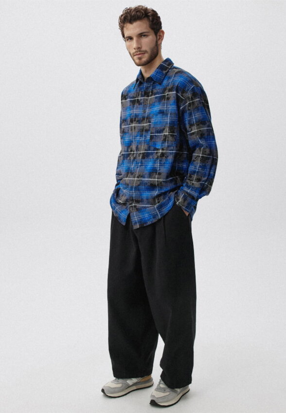 Рубашка в клетку из фланели