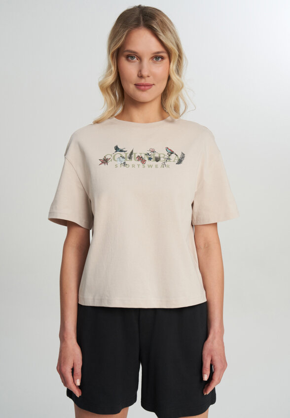 Футболка женская Columbia Rolling Bend Graphic Relaxed Crop SS, Бежевый