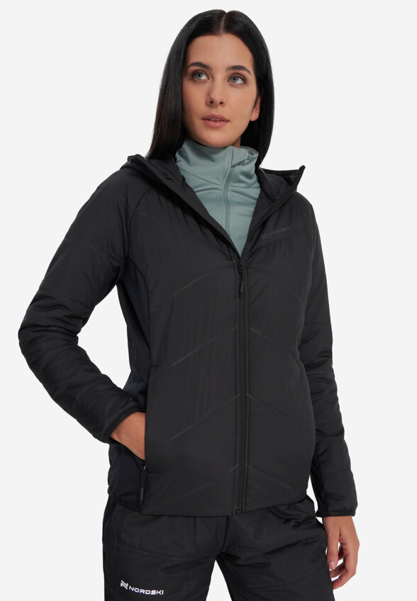 Куртка для беговых лыж женская Nordski Hybrid Warm 2.0, Черный