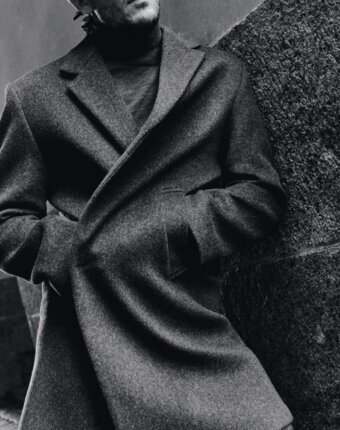 Пальто из смесовой шерсти премиум качества мужчинам