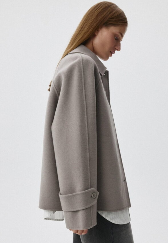 Шерстяное пальто с содержанием кашемира