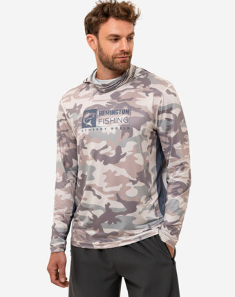 Лонгслив мужской Remington Fishing Sun And Mosquito Protection Style 4, Серый женщинам