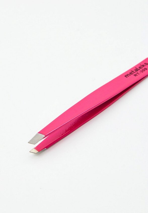 Пинцет скошенный для бровей Metaleks