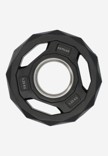 Диск чугунный обрезиненный KETTLER, 51 мм, 1.25 кг, Черный