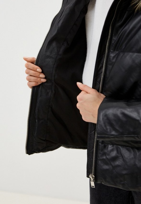 Куртка кожаная утепленная Снежная Королева