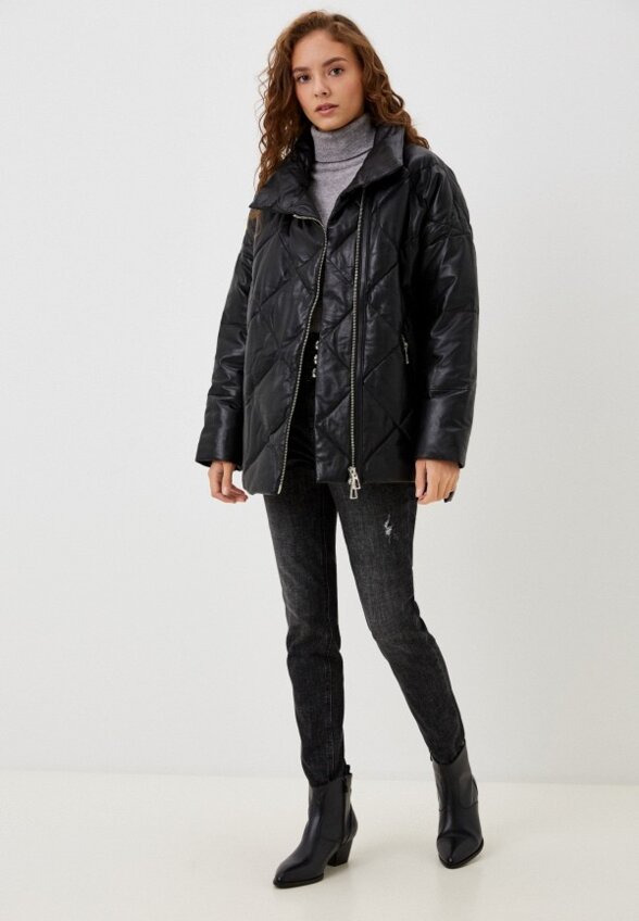 Куртка кожаная утепленная Снежная Королева