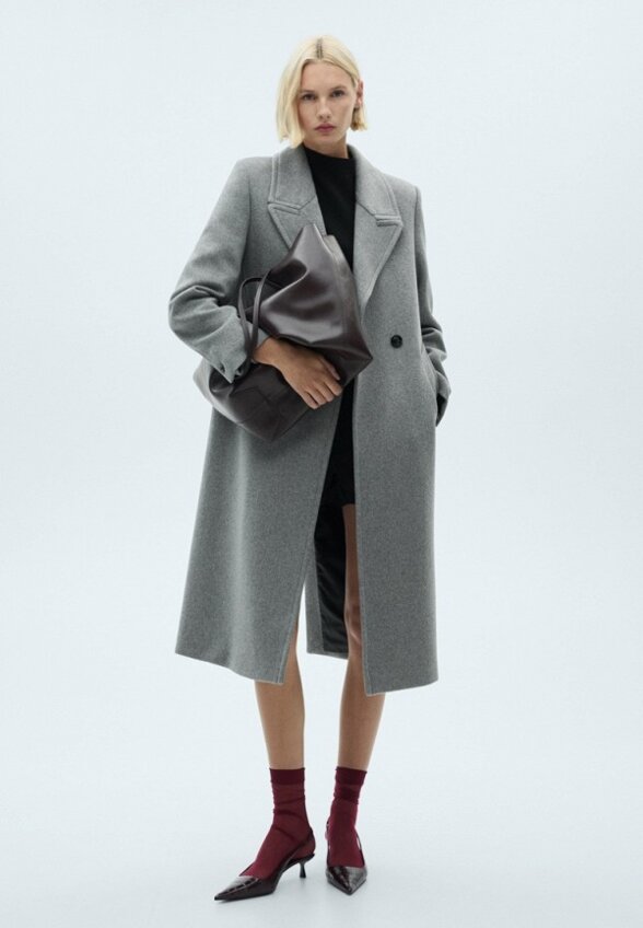 Пальто двубортное Mango