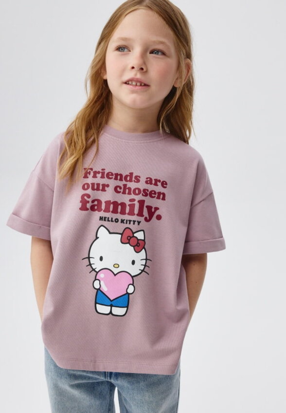 Футболка с принтом Hello Kitty для девочек
