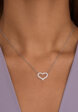 Серебряная подвеска на шею в форме сердца MIESTILO MIE1  - превью