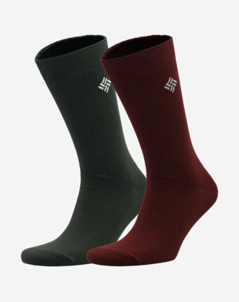 Носки Columbia Ribbed crew DC, 2 пары, Зеленый женщинам