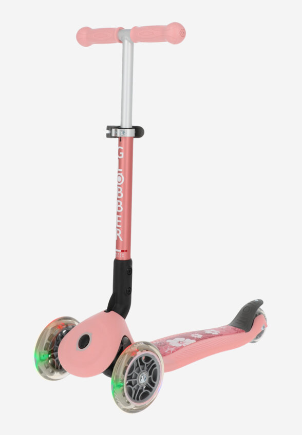 Самокат 3-х колесный Globber Foldable Lights, Розовый